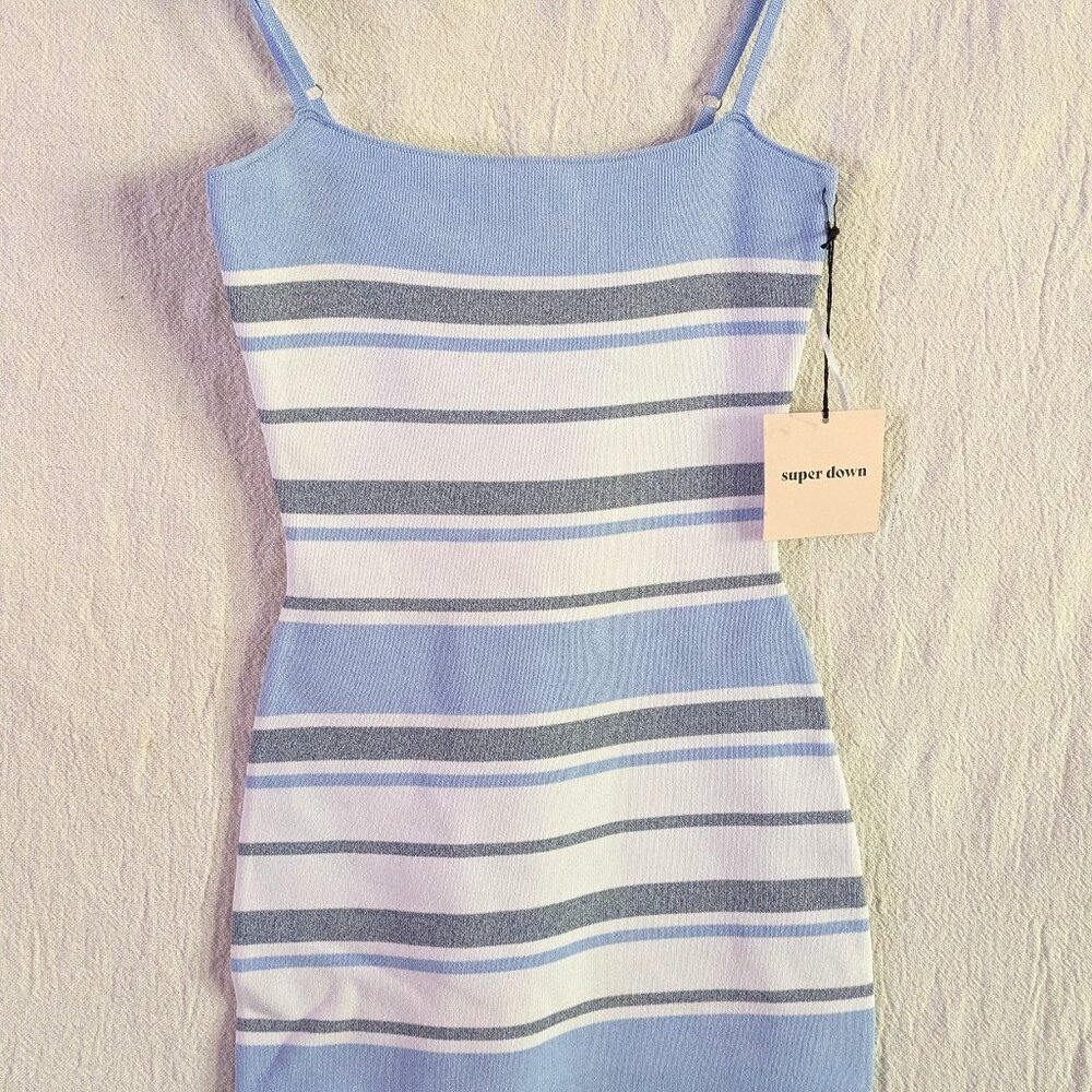 Super Down Dionne Striped Knit Dress XS